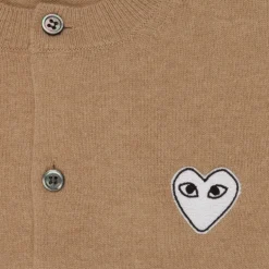 Comme des Garçons PLAY Woman cardigan beige white heart