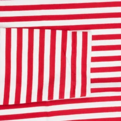 Comme des Garçons PLAY Woman striped tee red heart Red-White