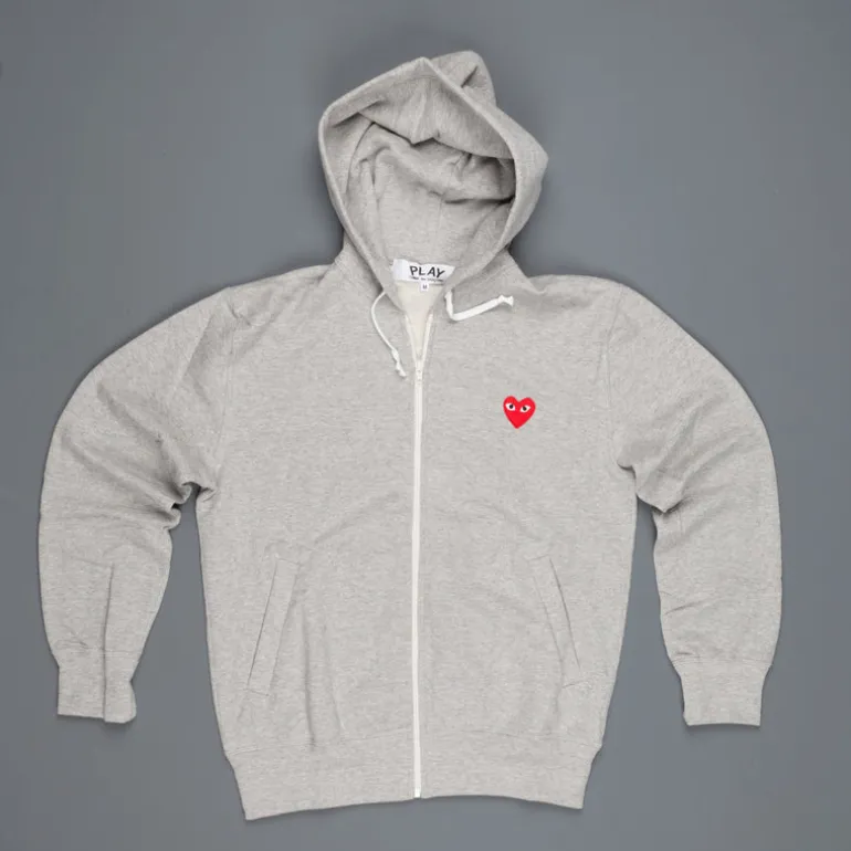 Comme des Garçons PLAY Zip hooded sweatshirt grey