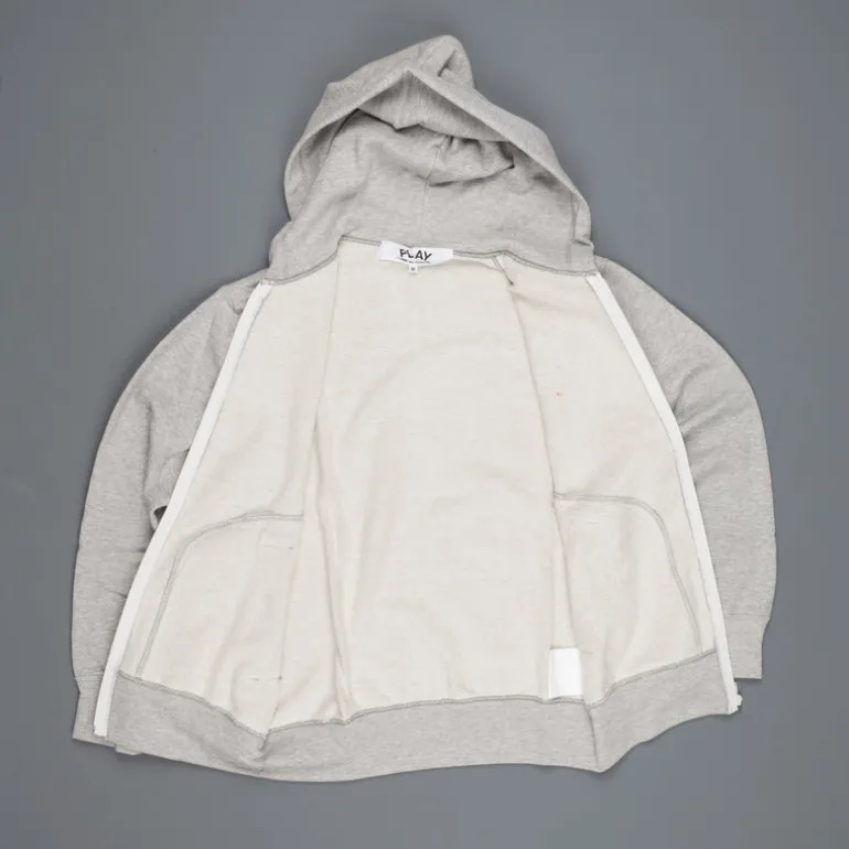 Comme des Garçons PLAY Zip hooded sweatshirt grey