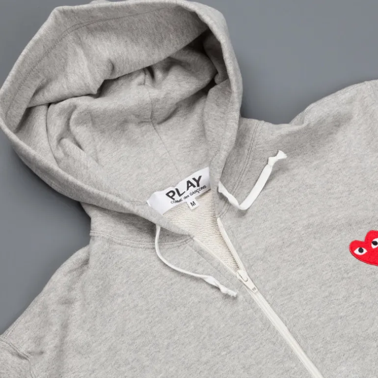 Comme des Garçons PLAY Zip hooded sweatshirt grey