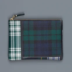 Comme des Garçons Wallet envelop Tartan Green