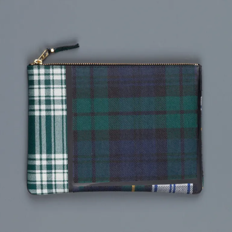 Comme des Garçons Wallet envelop Tartan Green
