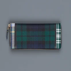 Comme des Garçons Wallet Tartan Wool Patchwork Mid Green
