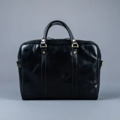 Croots Bridle Leather Black Laptop Bag