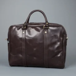 Croots Bridle Leather Dark Havana Laptop Bag