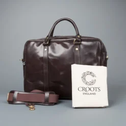 Croots Bridle Leather Dark Havana Laptop Bag