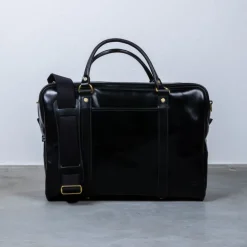 Croots Bridle Leather Holdall Black - Medium