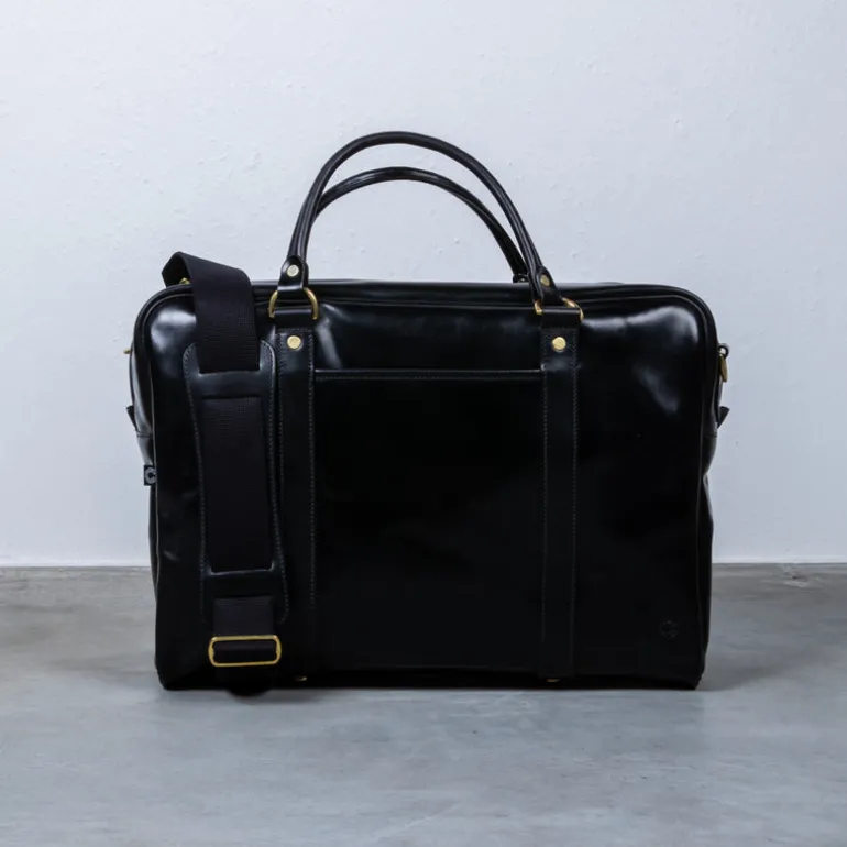 Croots Bridle Leather Holdall Black - Medium