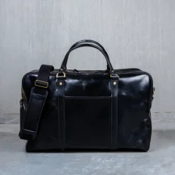 Croots Bridle Leather Holdall Black - Large
