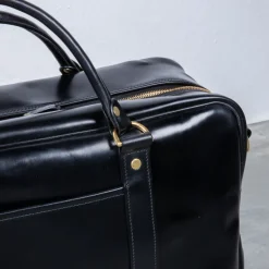 Croots Bridle Leather Holdall Black - Medium