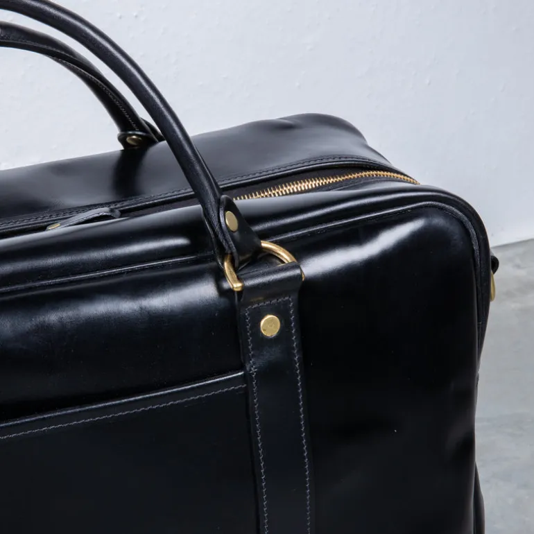 Croots Bridle Leather Holdall Black - Medium