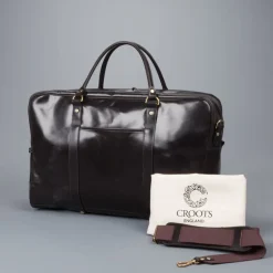 Croots Bridle Leather Holdall Dark Havana - Medium