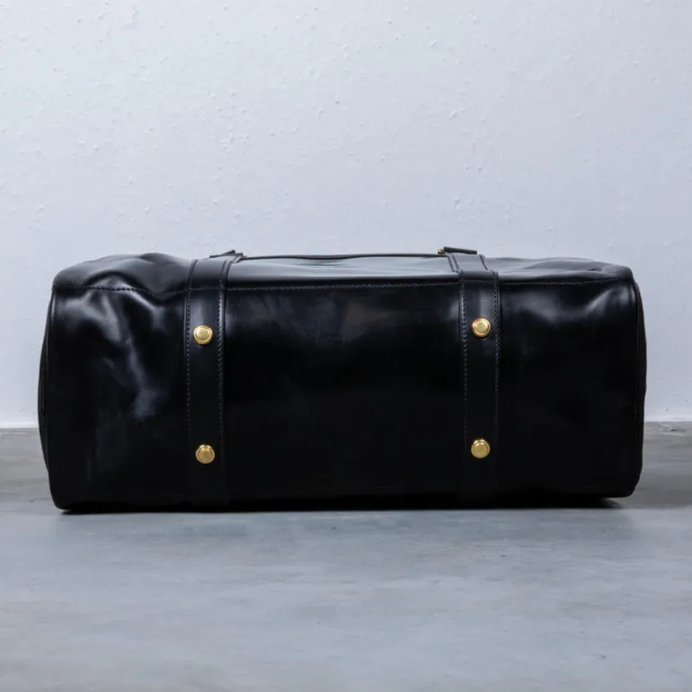 Croots Bridle Leather Holdall Black - Medium