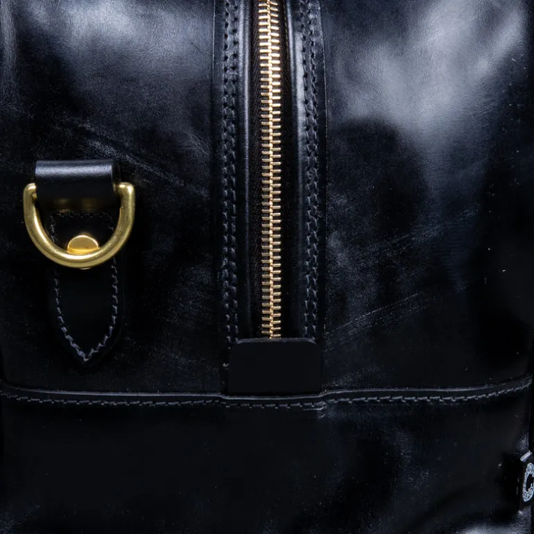 Croots Bridle Leather Holdall Black - Medium