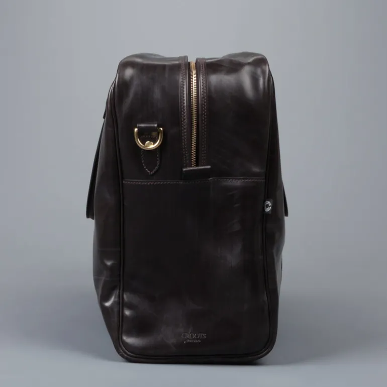 Croots Bridle Leather Holdall Dark Havana - Medium