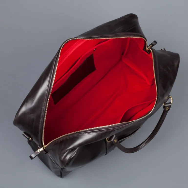Croots Bridle Leather Holdall Dark Havana - Medium