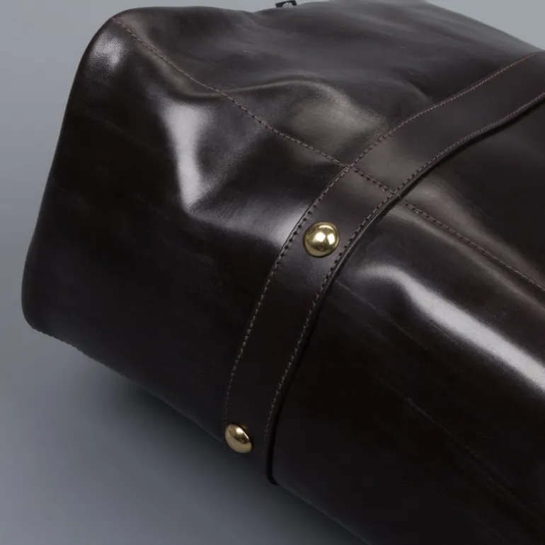 Croots Bridle Leather Holdall Dark Havana - Medium