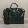 Croots bridle leather Racing green laptop bag