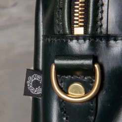 Croots bridle leather Racing green laptop bag