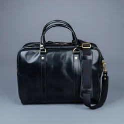 Croots Bridle Leather Traveller Black Bag