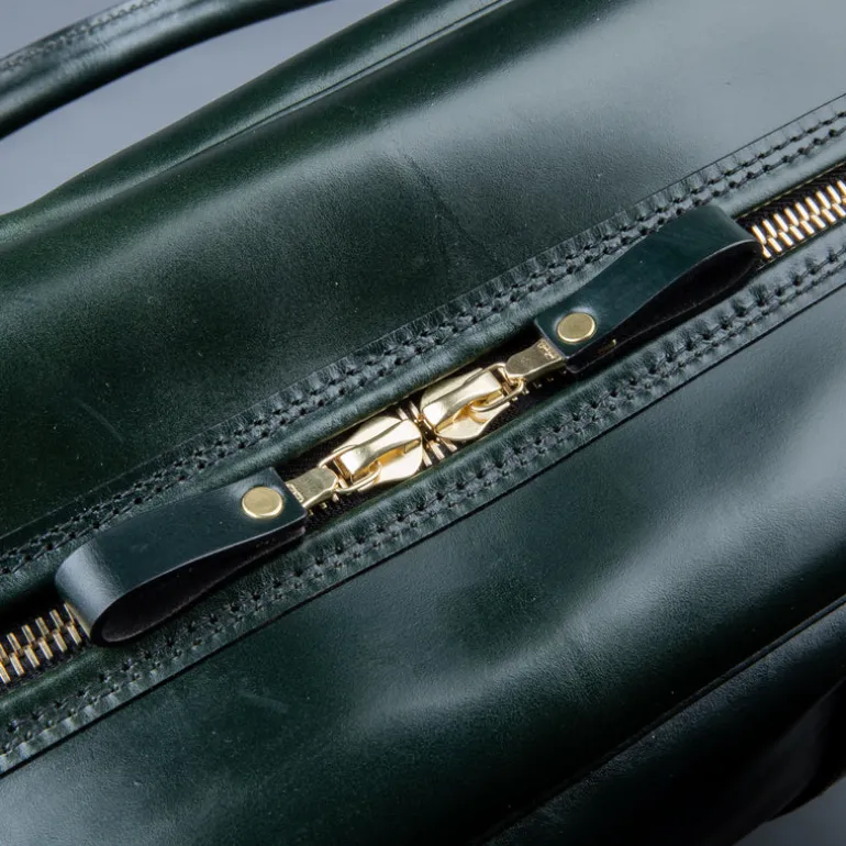 Croots Bridle Leather Traveller Racing Green Bag