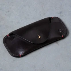 Croots Malton Bridle Leather Glasses Case Dark Havana