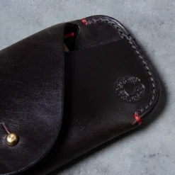 Croots Malton Bridle Leather Glasses Case Dark Havana