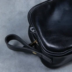 Croots Malton Bridle Leather Wash Bag Black