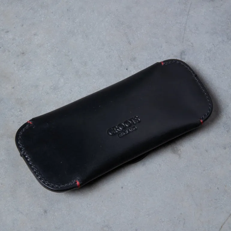 Croots Malton Bridle Leather Glasses Case Black