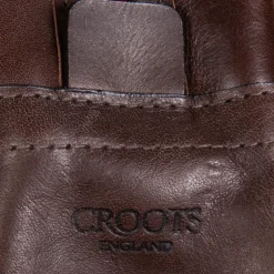 Croots Vintage Leather Wash Bag Dark Brown