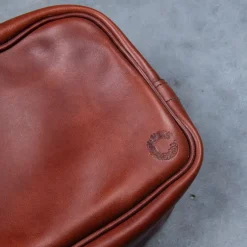 Croots Vintage Leather Wash Bag Port
