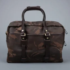Croots Vintage waxed camo traveller bag