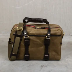 Croots Vintage Waxed Canvas Traveller Bag Olive