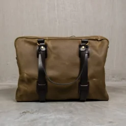 Croots Vintage Waxed Canvas Holdall Olive - Medium
