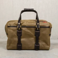 Croots Vintage Waxed Canvas Traveller Bag Olive