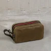 Croots Waxed Canvas Wash Bag Olive