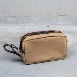 Croots Waxed Canvas Wash Bag Sand
