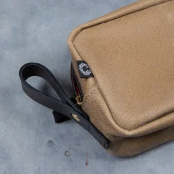 Croots Waxed Canvas Wash Bag Sand