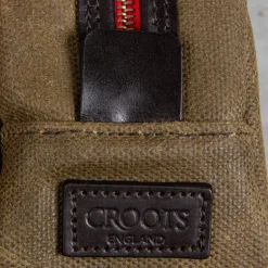 Croots Waxed Canvas Wash Bag Olive