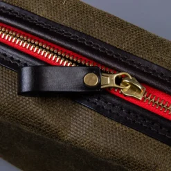 Croots Waxed Canvas Wash Bag Olive