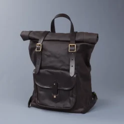 Croots X Frans Boone Canvas Rolltop Backpack Dark Brown