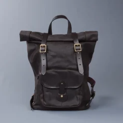 Croots X Frans Boone Canvas Rolltop Backpack Dark Brown