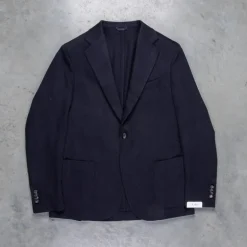 De Petrillo Benny Wool and Cashmere Jersey Jacket Blu Notte