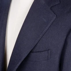 De Petrillo Benny Wool and Cashmere Jersey Jacket Blu Notte