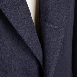 De Petrillo Benny Wool and Cashmere Jersey Jacket Blu Notte