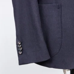 De Petrillo Benny Wool and Cashmere Jersey Jacket Blu Notte