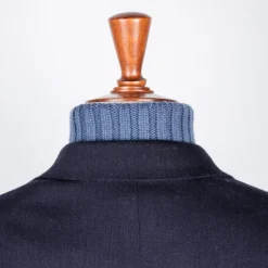 De Petrillo Benny Wool and Cashmere Jersey Jacket Blu Notte