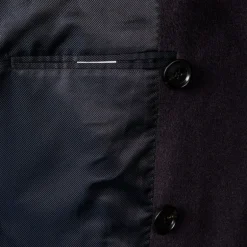 De Petrillo Cashmere Double Breasted Overcoat Navy per Frans Boone