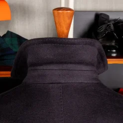 De Petrillo Cashmere Double Breasted Overcoat Navy per Frans Boone